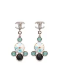 CHANEL Pre-Owned 2006 CC rhinestone-embellished drop earrings - Silver