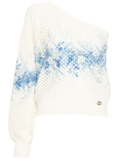 TWINSET asymmetric open-knit top