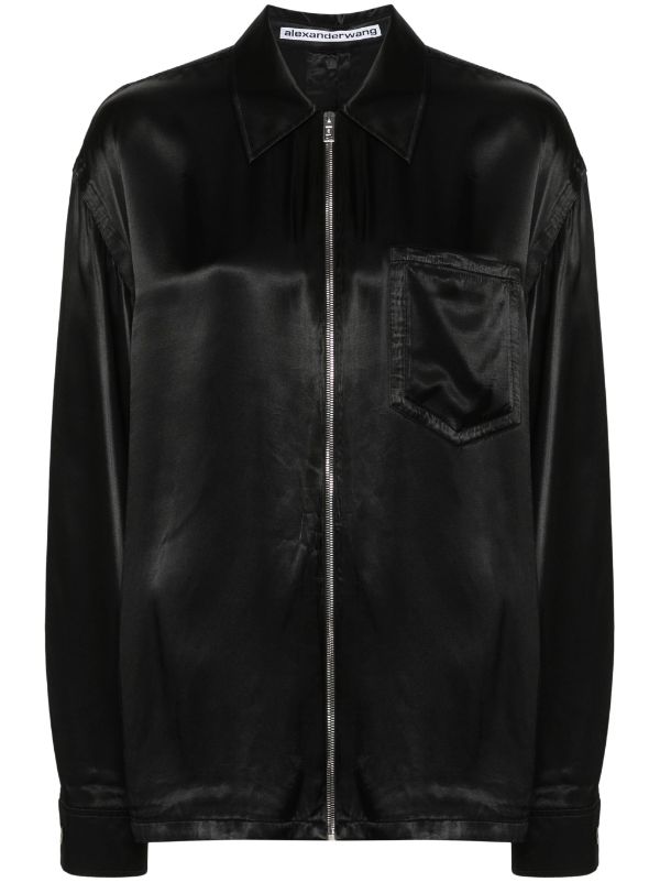 Alexander Wang zip-up Satin Shirt - Farfetch