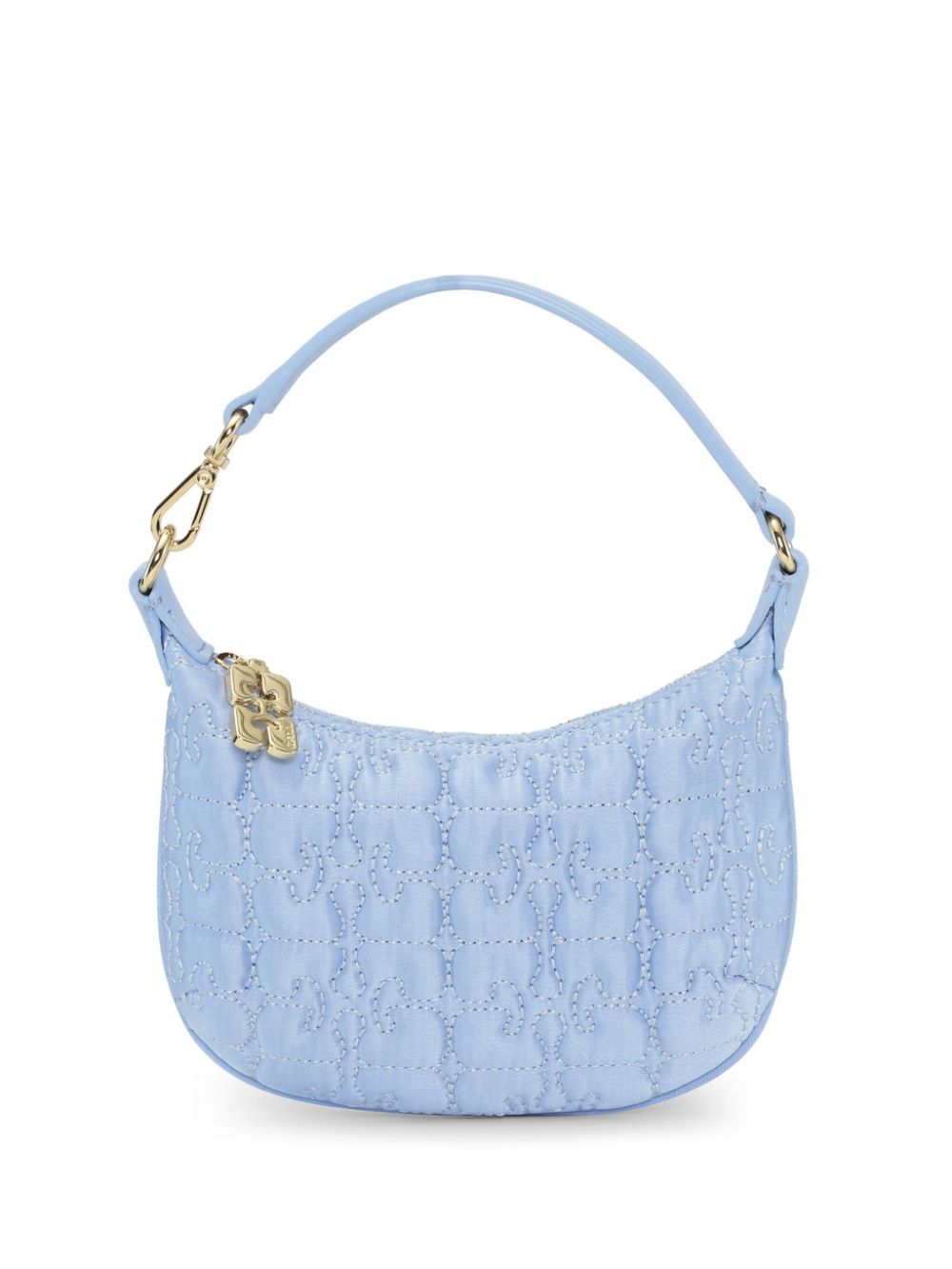 Ganni Butterfly Satin Mini Bag In Clear Blue