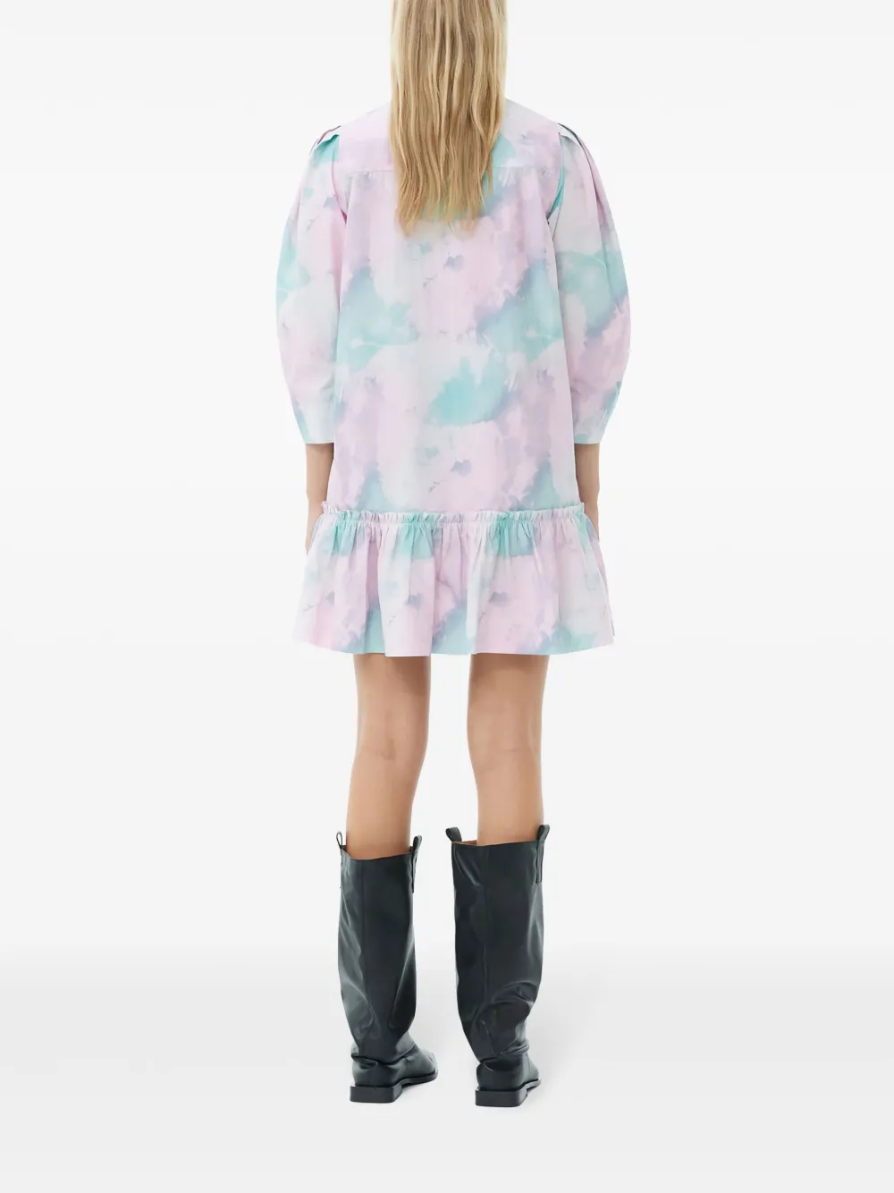GANNI Blousejurk met abstracte print van biologisch katoen Roze
