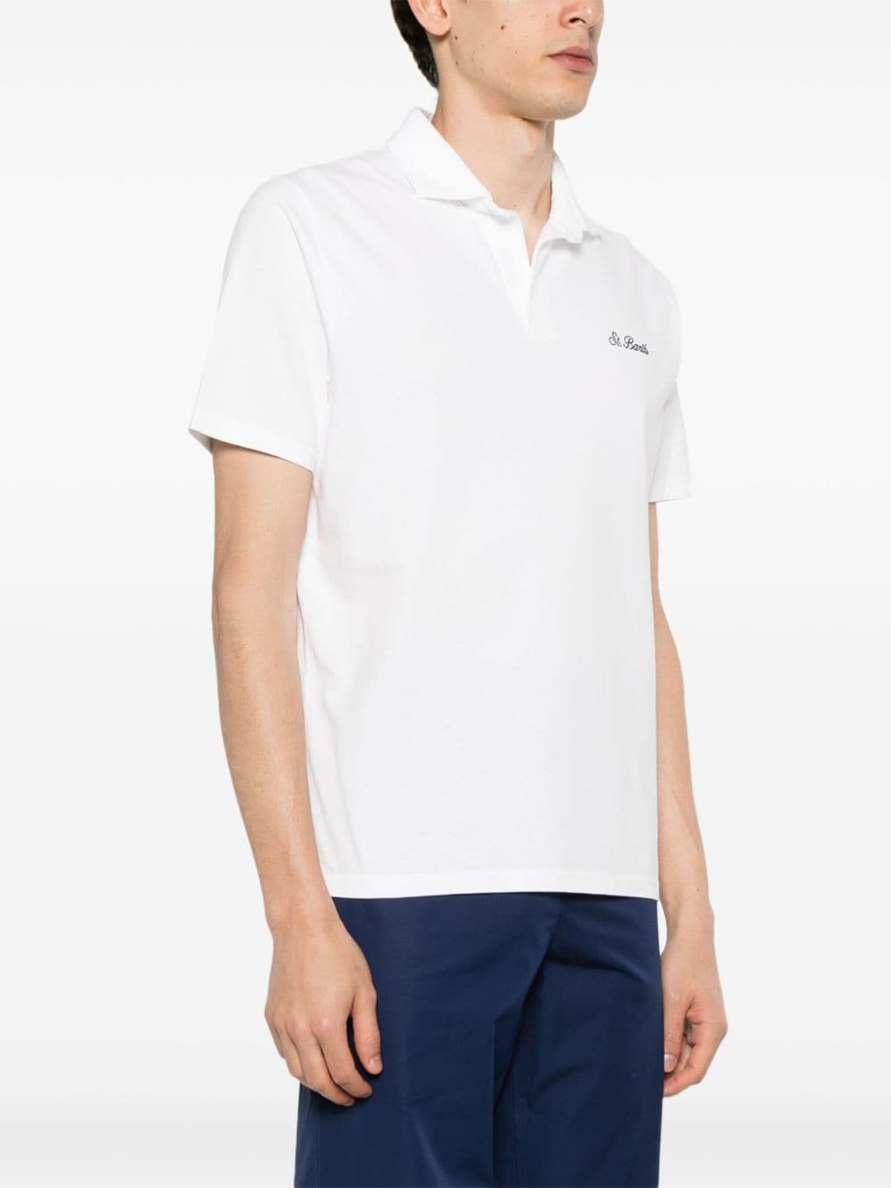 Shop Mc2 Saint Barth Brighton Cotton Polo Shirt In White
