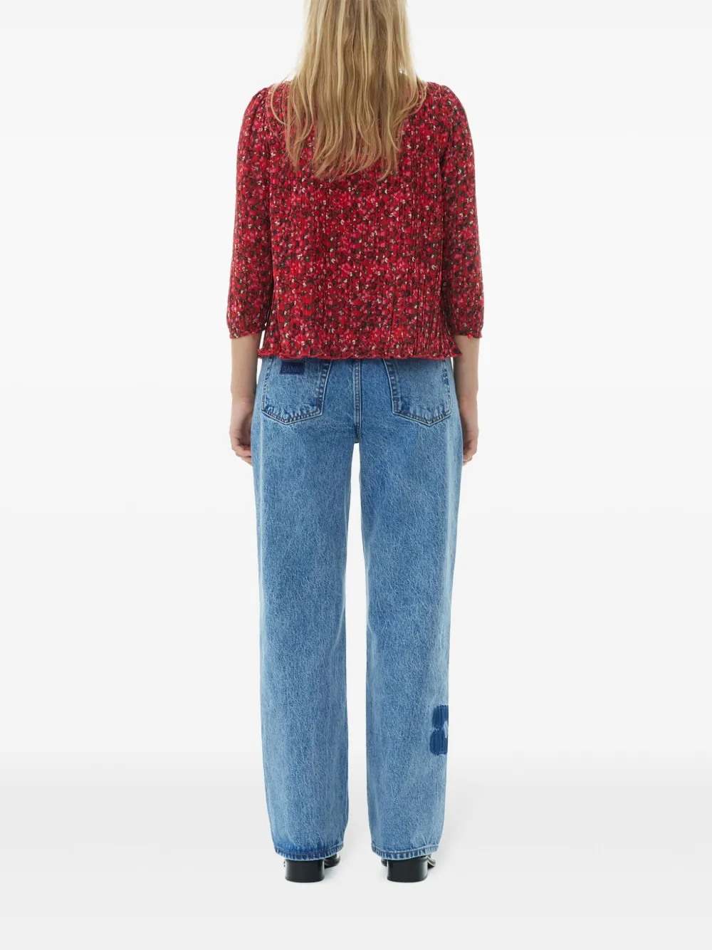 GANNI PLEATED GEORGETTE BLOUSE