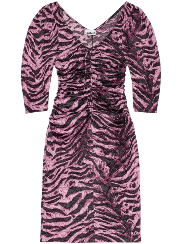 Ganni tiger print dress hotsell