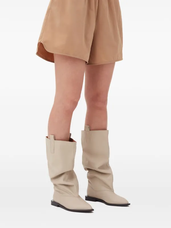 GANNI Slouchy knee high Boots Neutrals FARFETCH CA