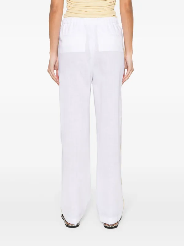 Fabiana Filippi Chambray pipe-trim Tapered Trousers | White