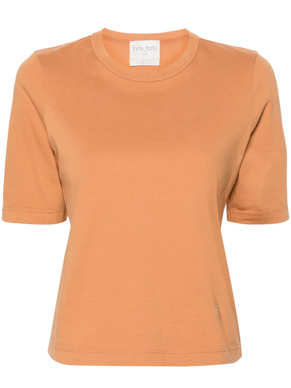 forte forte t-shirt en coton biologique à logo brodé - orange