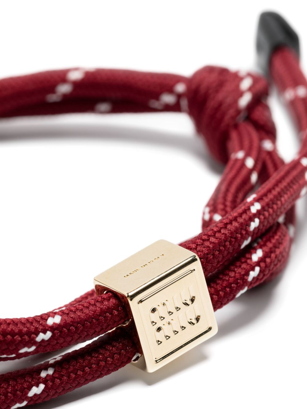 Fake Miu Miu logo-plaque cord bracelet Women