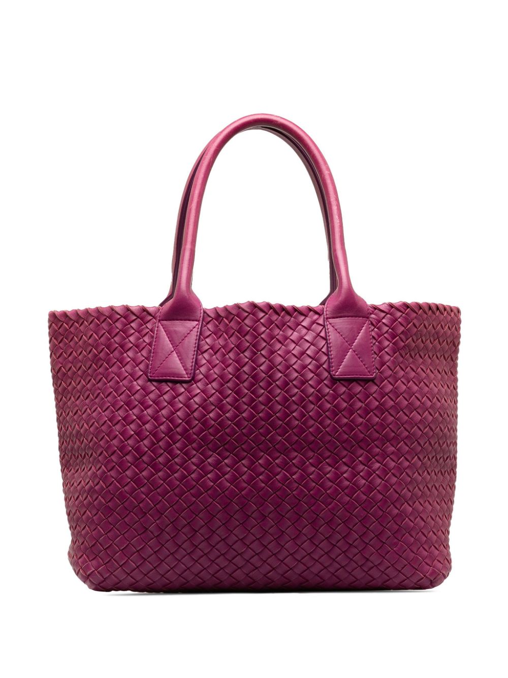 Pre-owned Bottega Veneta Cabat Intrecciato 小号手提包（2000-2010年典藏款） In Purple