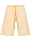 Universal Works Lumber pattern-jacquard shorts - Yellow