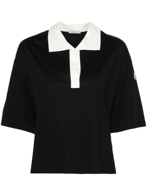 Moncler укороченная рубашка поло с логотипом