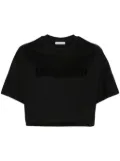 Moncler sequin-logo cropped T-shirt - Black