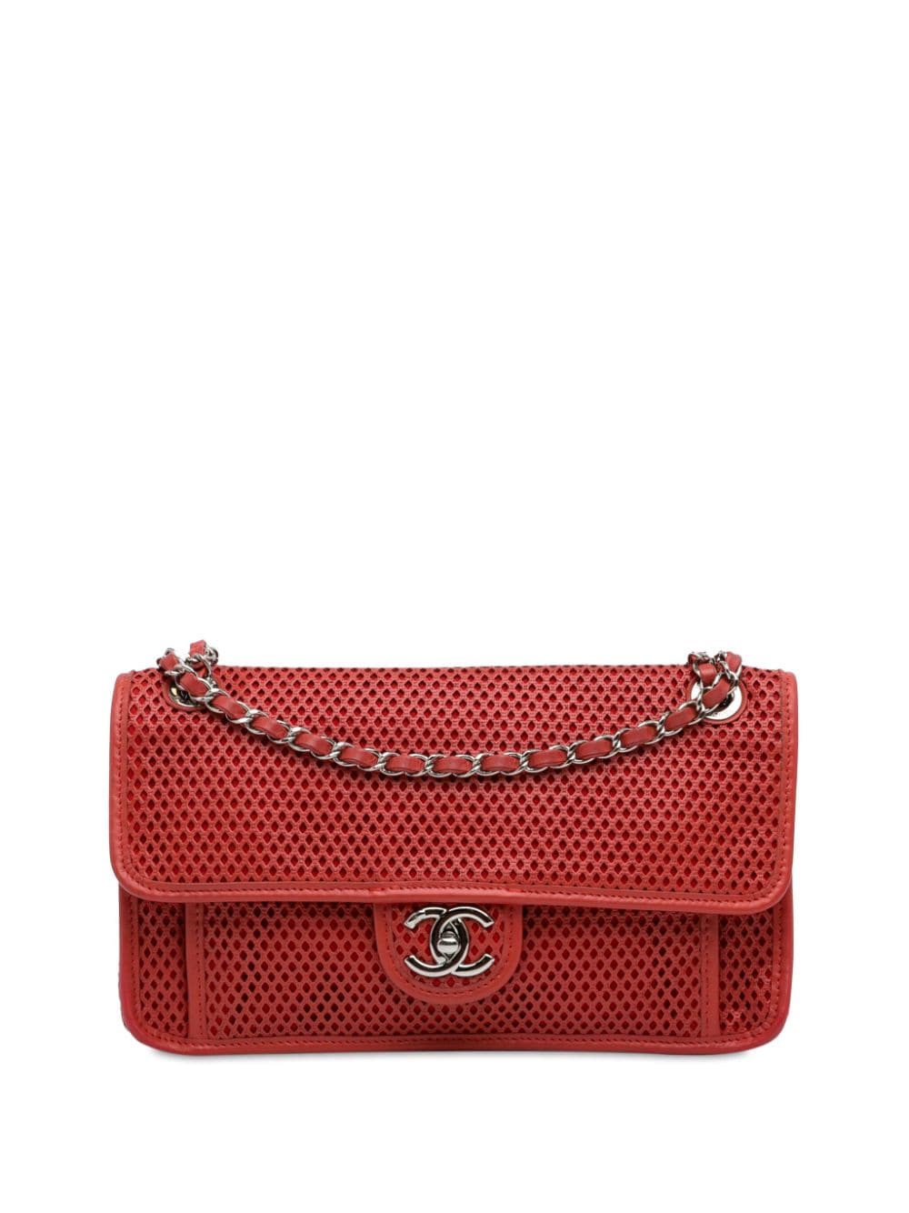 Pre-owned Chanel 2012-2013   Medium Up In The Air Flap Shoulder Bag In Red