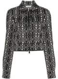 Max Mara Tony monogram-pattern cropped jacket - White