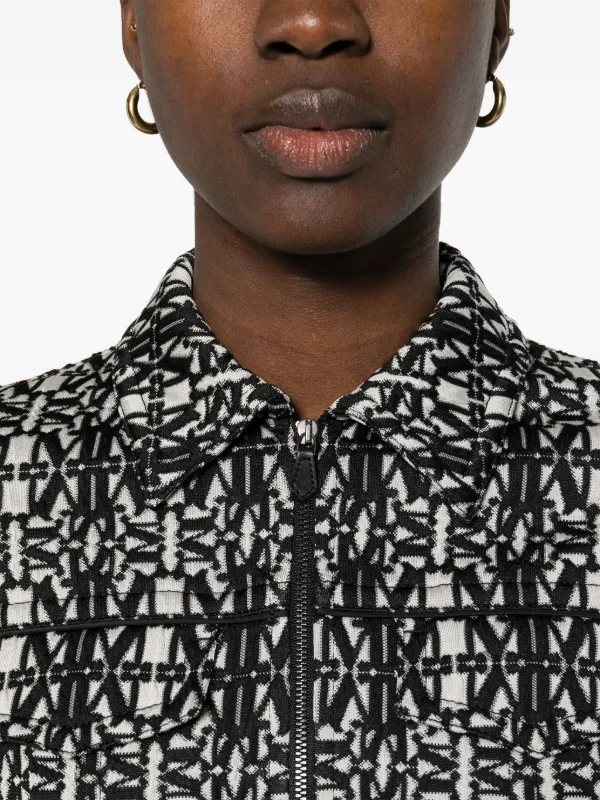 Max Mara Tony monogram-pattern Cropped Jacket | White | FARFETCH KW