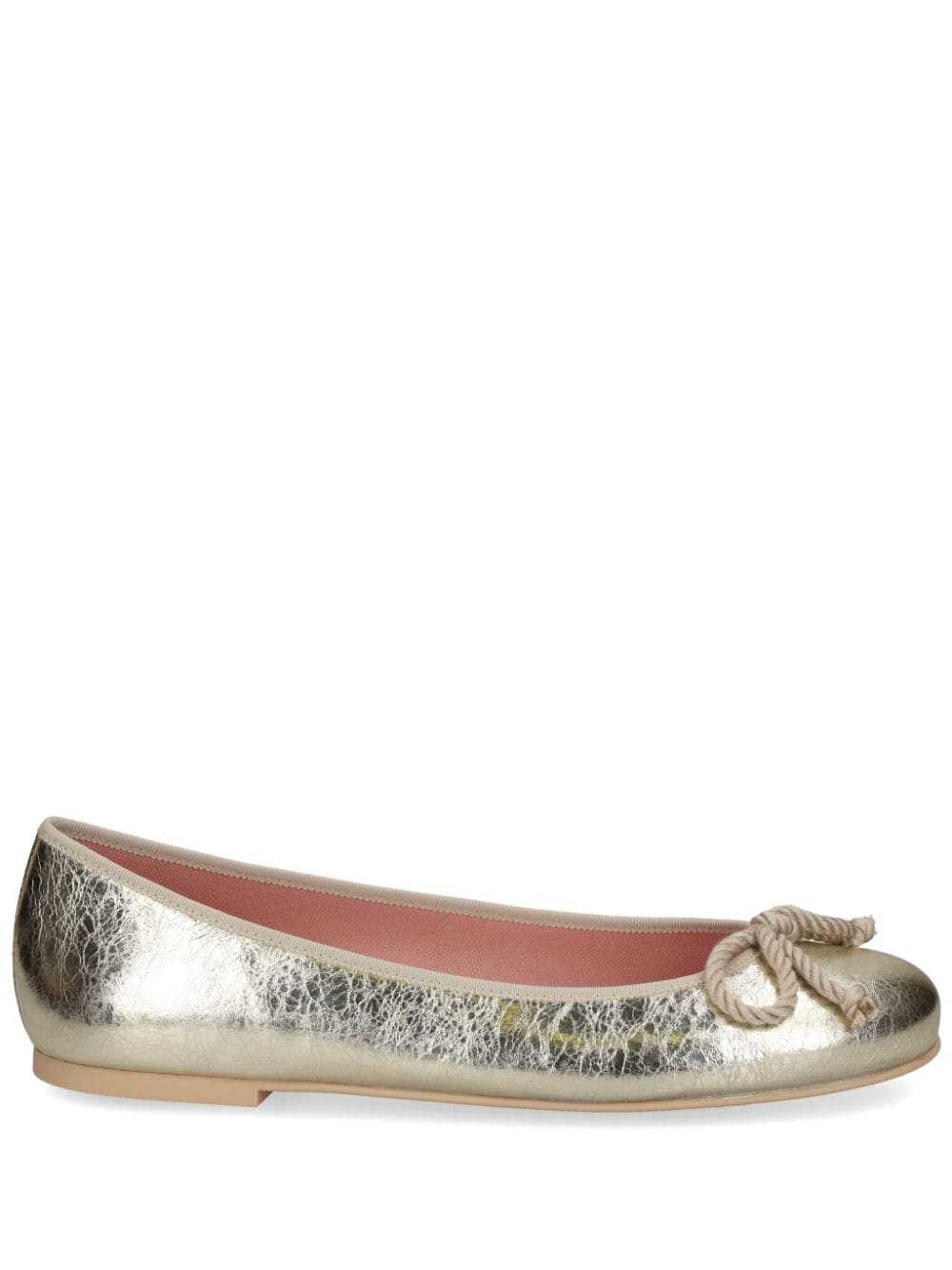 Pretty Ballerinas Rosario Leather Ballerina Shoes In Gold