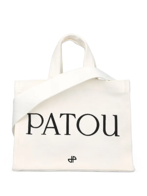 Patou Small Patou Canvas Tote Bag in Neutrals