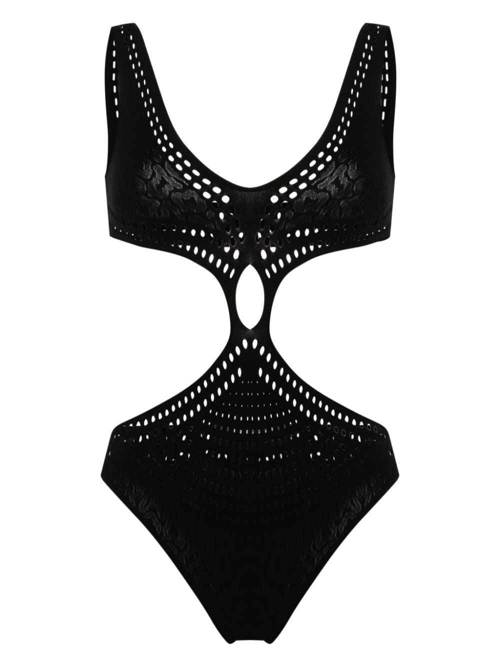 Roberto Cavalli cut-out openwork swimsuit – Black