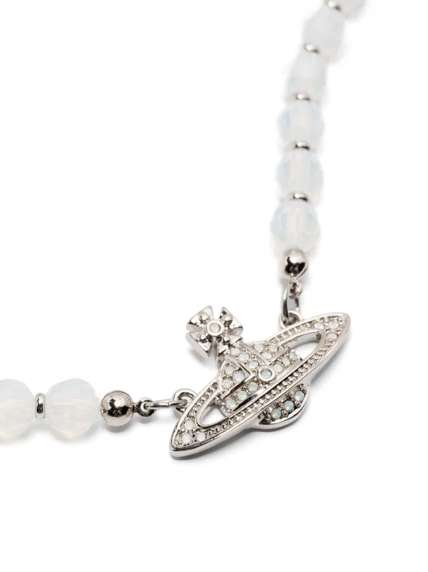 Vivienne Westwood Messaline Orb-motif Choker Necklace | White