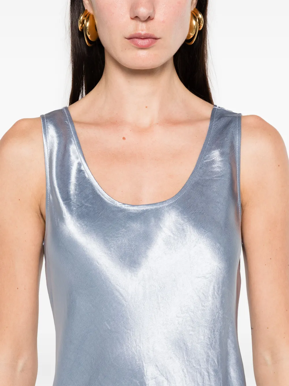 Max Mara Satijnen midi-jurk Blauw