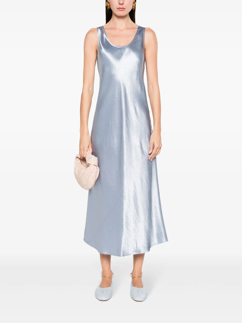 Max Mara Satijnen midi-jurk Blauw