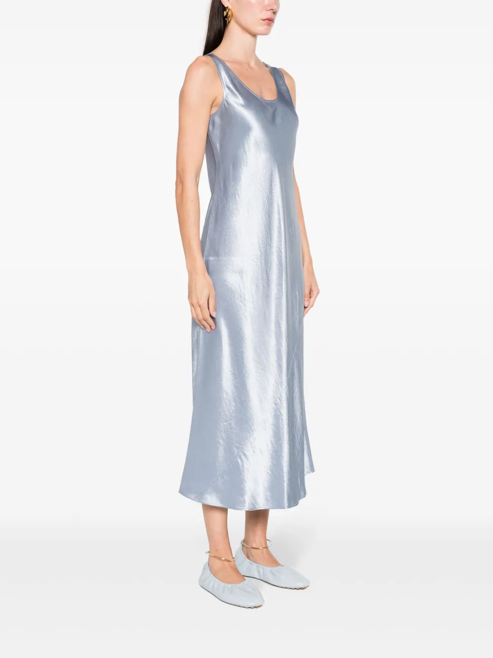 Max Mara Satijnen midi-jurk Blauw