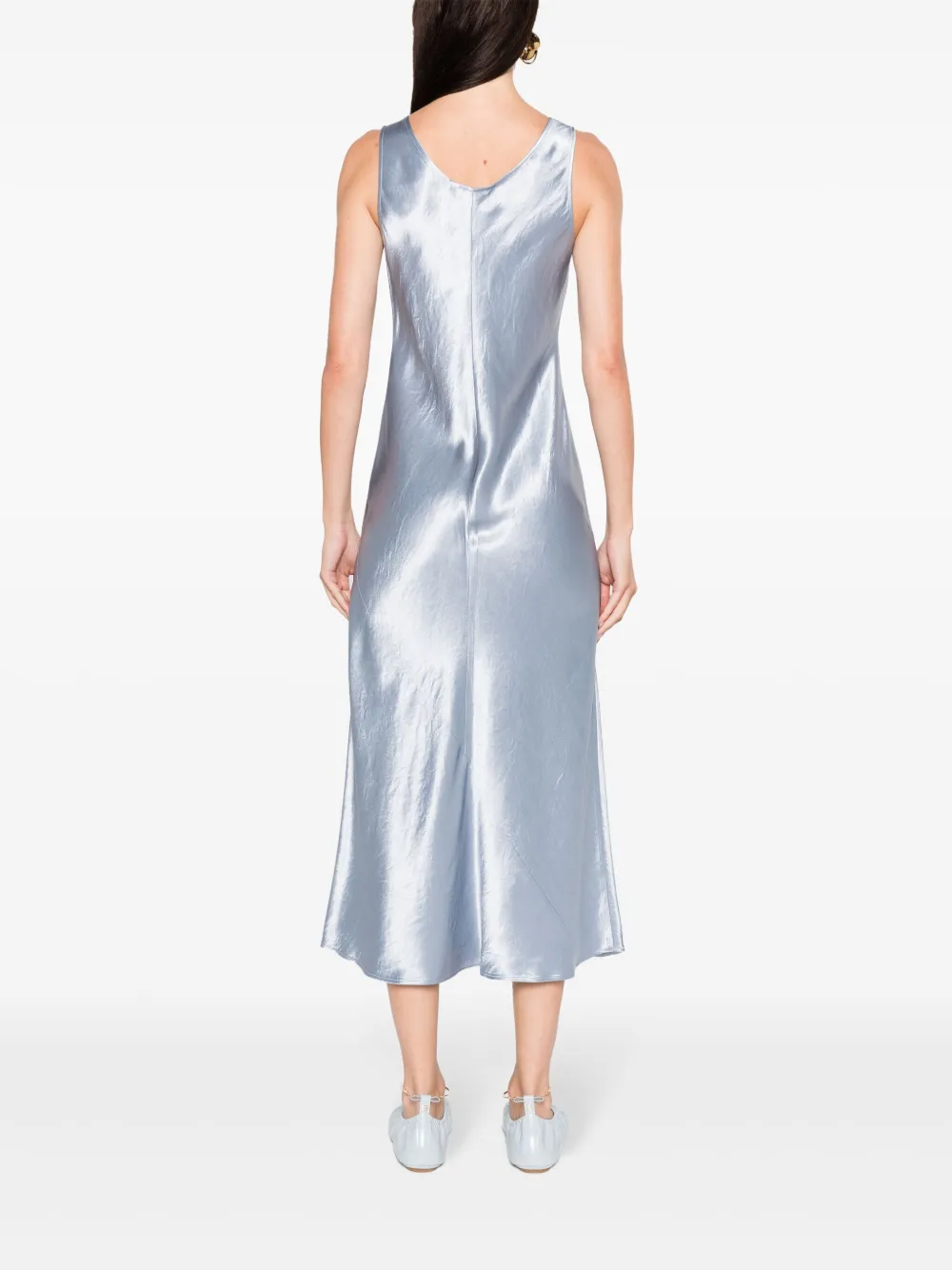 Max Mara Satijnen midi-jurk Blauw