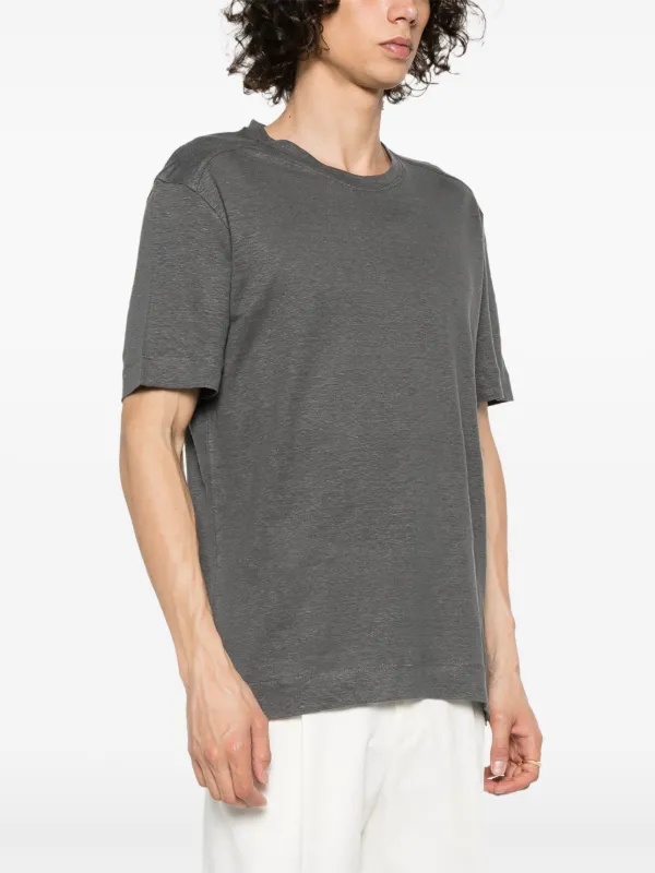【関税込み】ZEGNA グレー クルーネックTシャツ Zegna クルーネック リネンTシャツ | グレー | FARFETCH JP