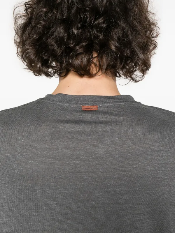 Zegna クルーネック リネンTシャツ | グレー | FARFETCH JP