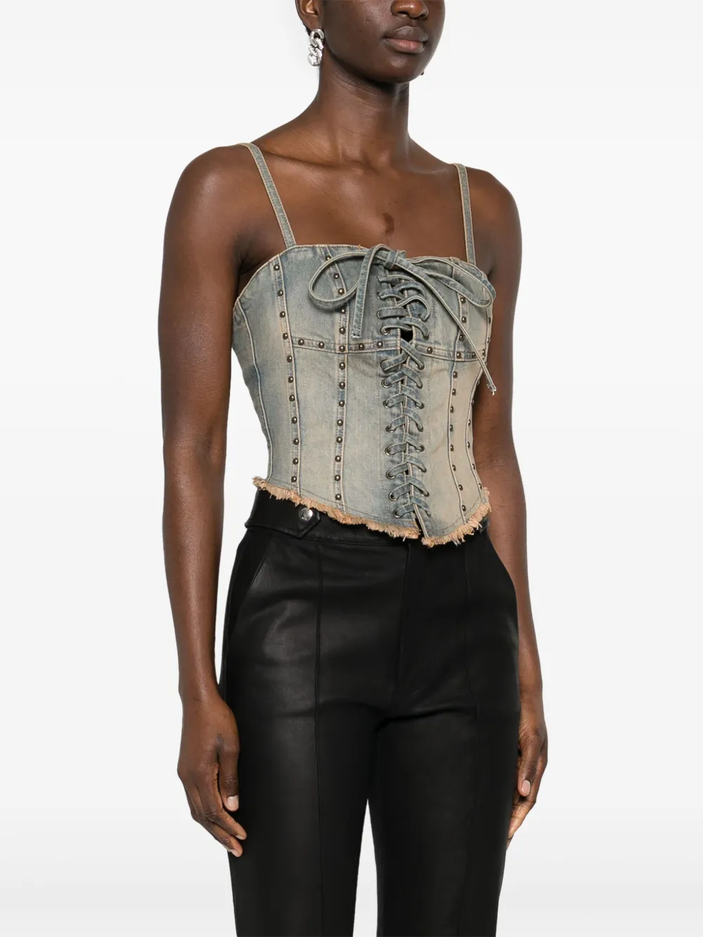 Misbhv Blue Lara Denim Tank Top In Blue