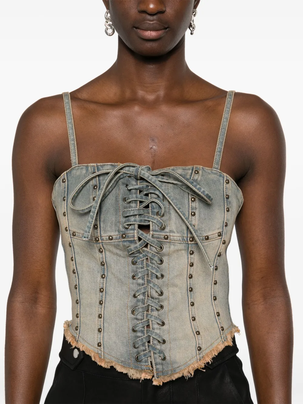 Misbhv Blue Lara Denim Tank Top In Blue