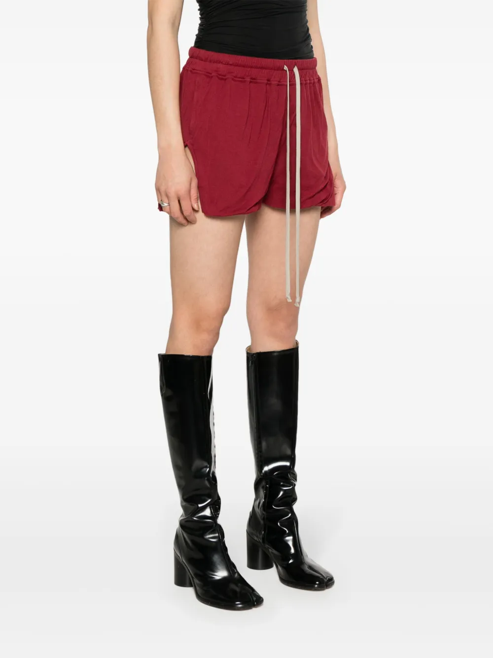 Rick Owens Shorts met zijsplit Rood