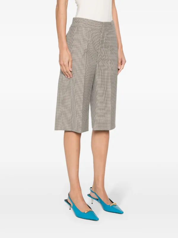 Victoria Beckham houndstooth-pattern Tailored Shorts | Brown