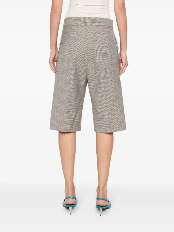 Victoria Beckham houndstooth-pattern Tailored Shorts | Brown