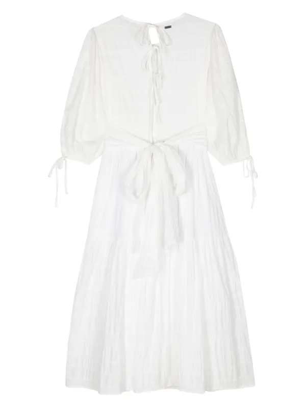 Barbour Kelburn midi tiered dress women Cotton Cotton Elastane 10 White