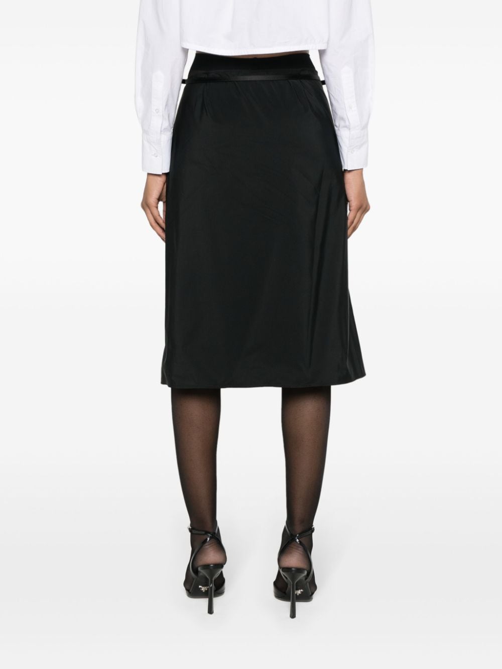 Shop Givenchy Voyou Taffeta Wrap Skirt In Black