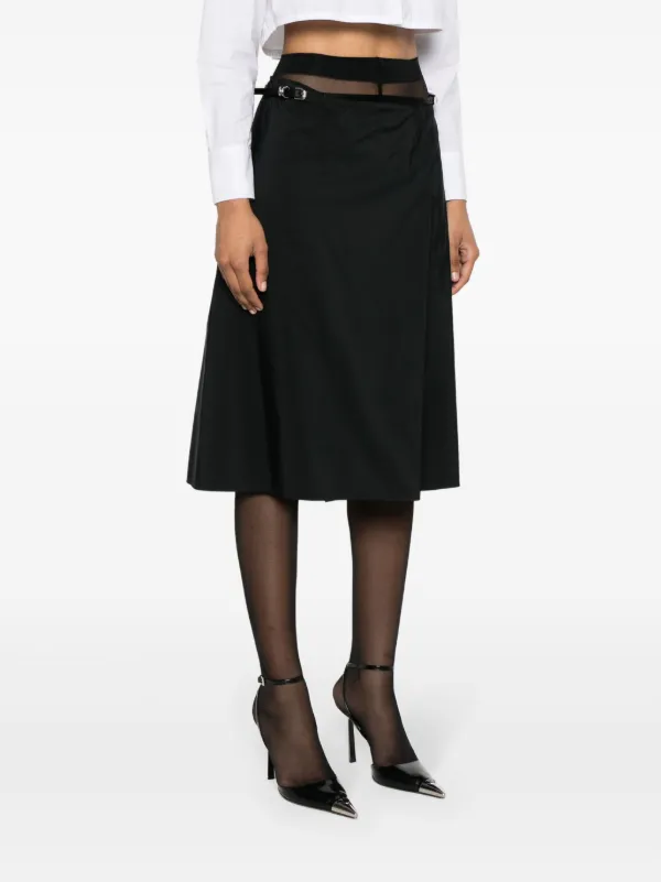 Givenchy Voyou Taffeta Wrap Skirt | Black | FARFETCH SG