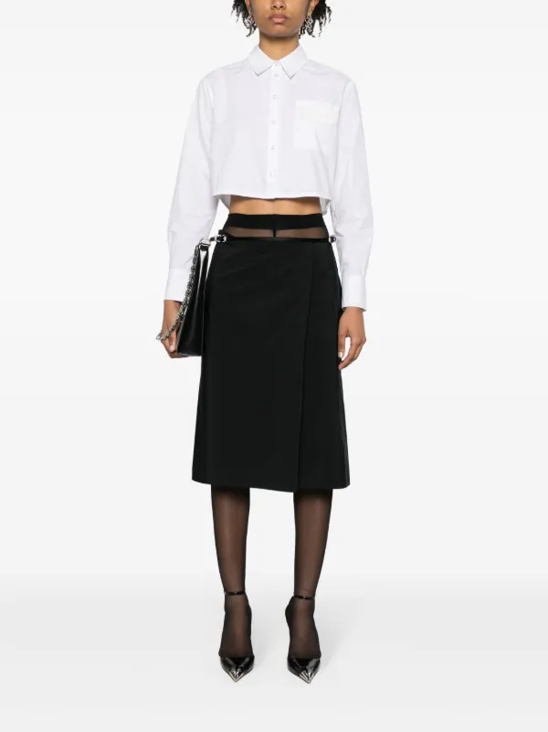 【関税＆送料込み】Givenchy Voyou Wrap Skirt Givenchy Voyou Wrap Skirt In Brown Silk Women Ochre Size 42