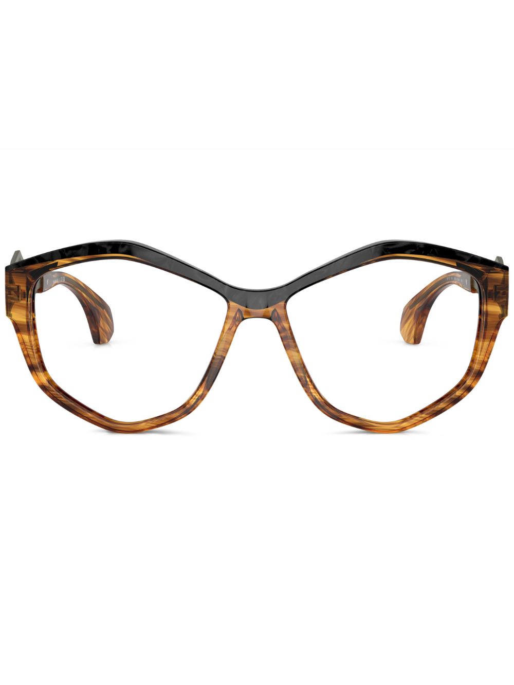 Alain Mikli geometric-frame glasses - Brown