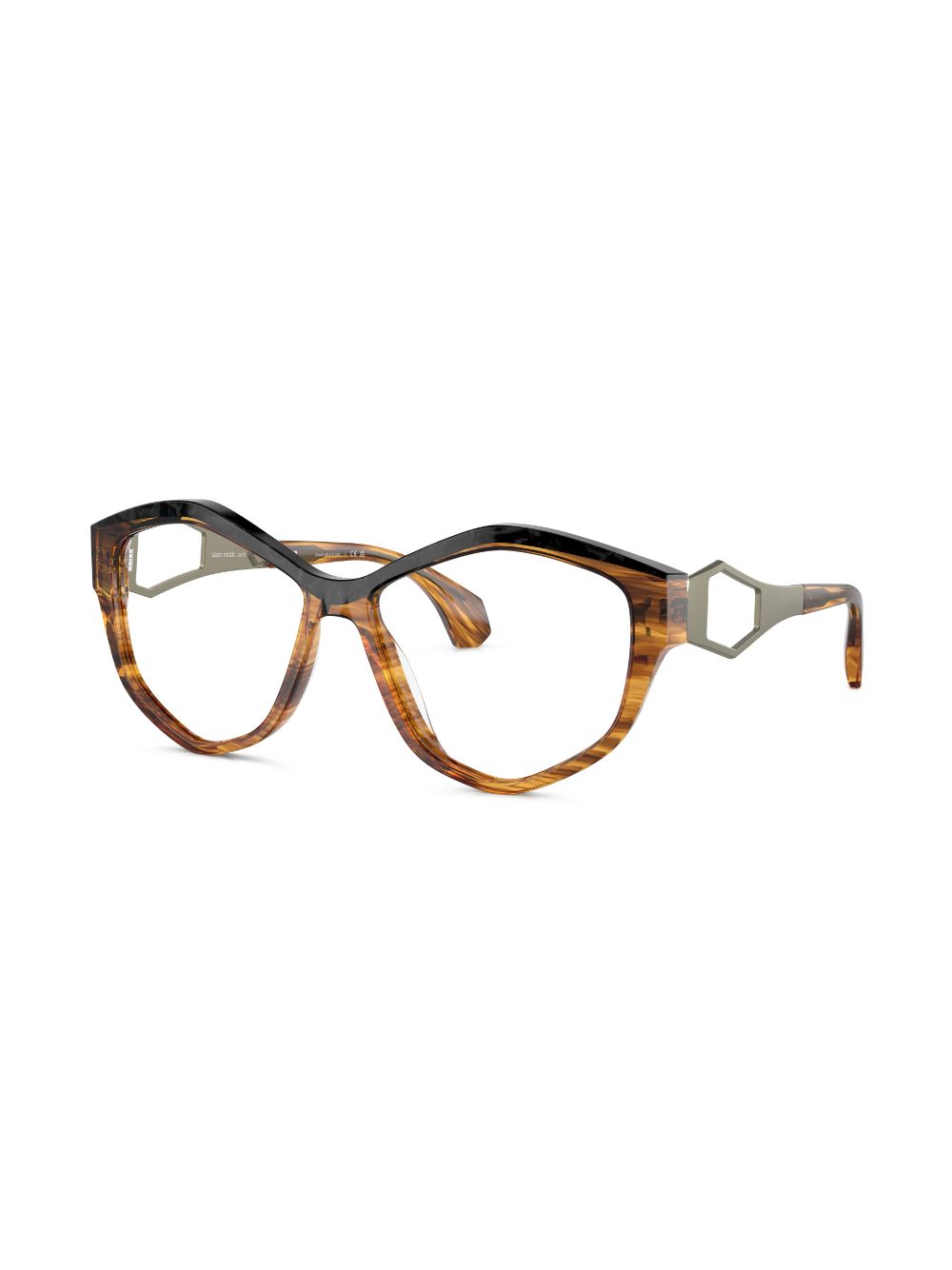 Alain Mikli geometric-frame glasses - Brown