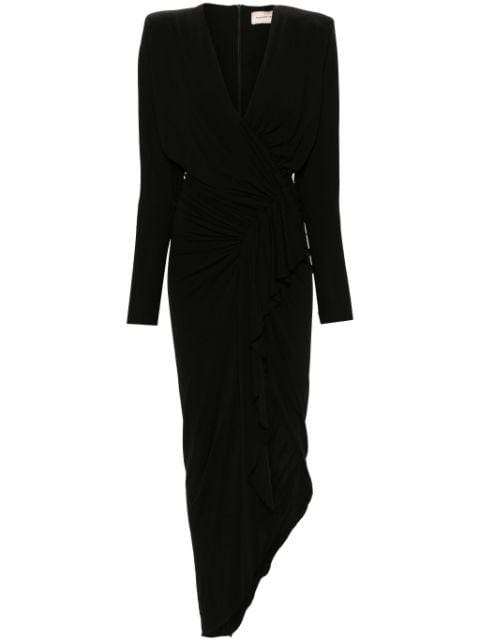 Alexandre Vauthier креповое платье макси с V-образным вырезом