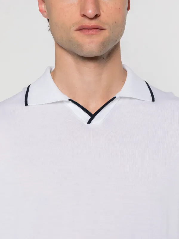 Kiton Knitted Cotton Polo Shirt | White | FARFETCH RO