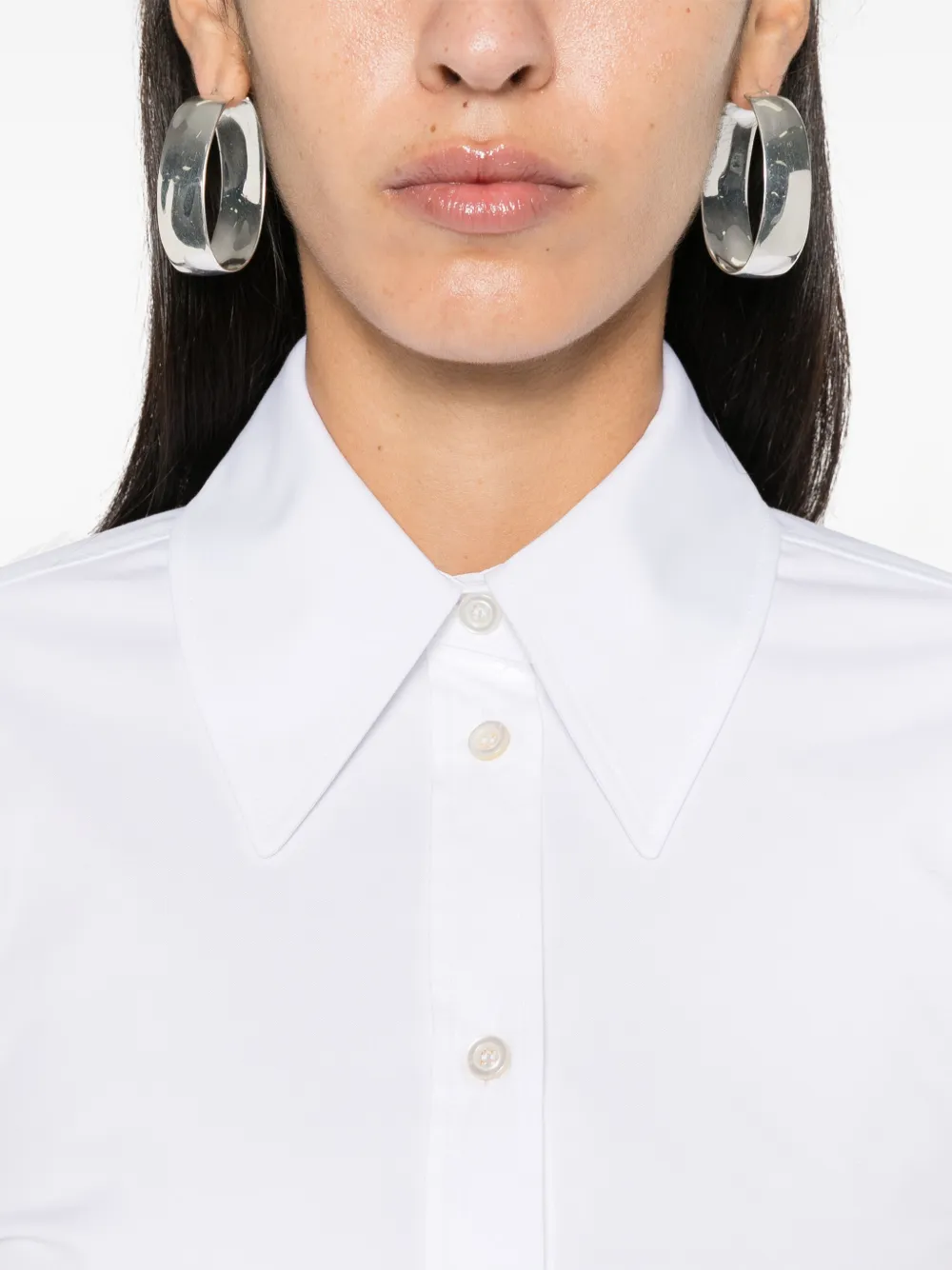 Shop Sportmax Plain Cotton Shirt In White