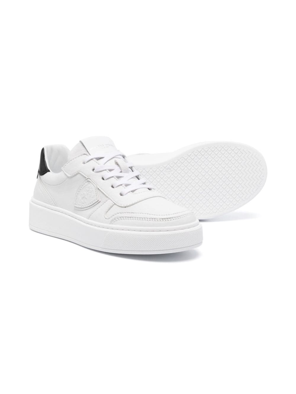 Shop Philippe Model Junior Temple Leather Sneakers In White