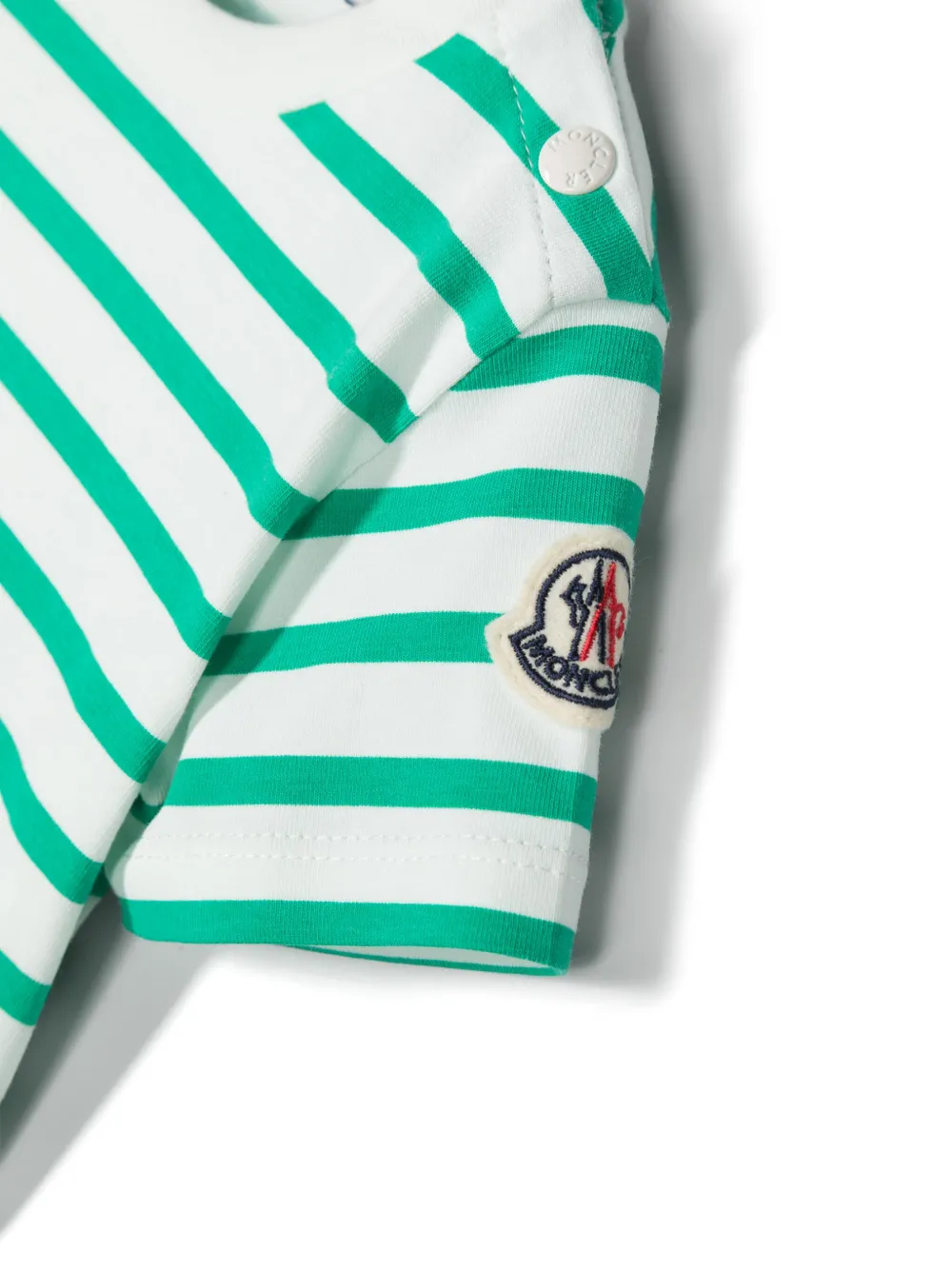 Moncler Enfant Gestreept katoenen T-shirt Groen