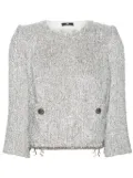 Elisabetta Franchi tweed cropped jacket - Silver