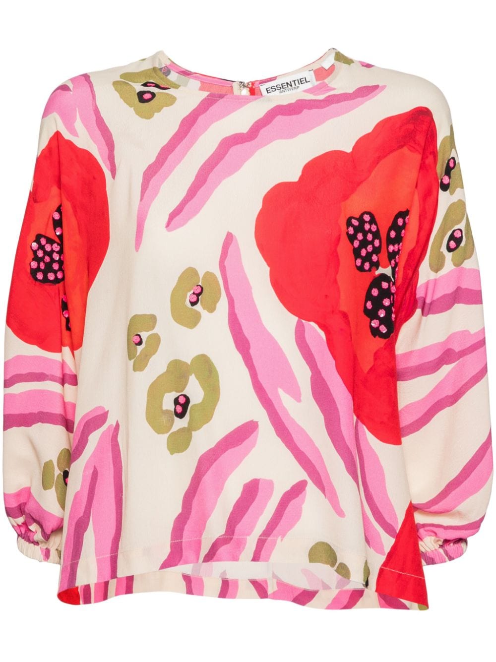 abstract-pattern crepe blouse