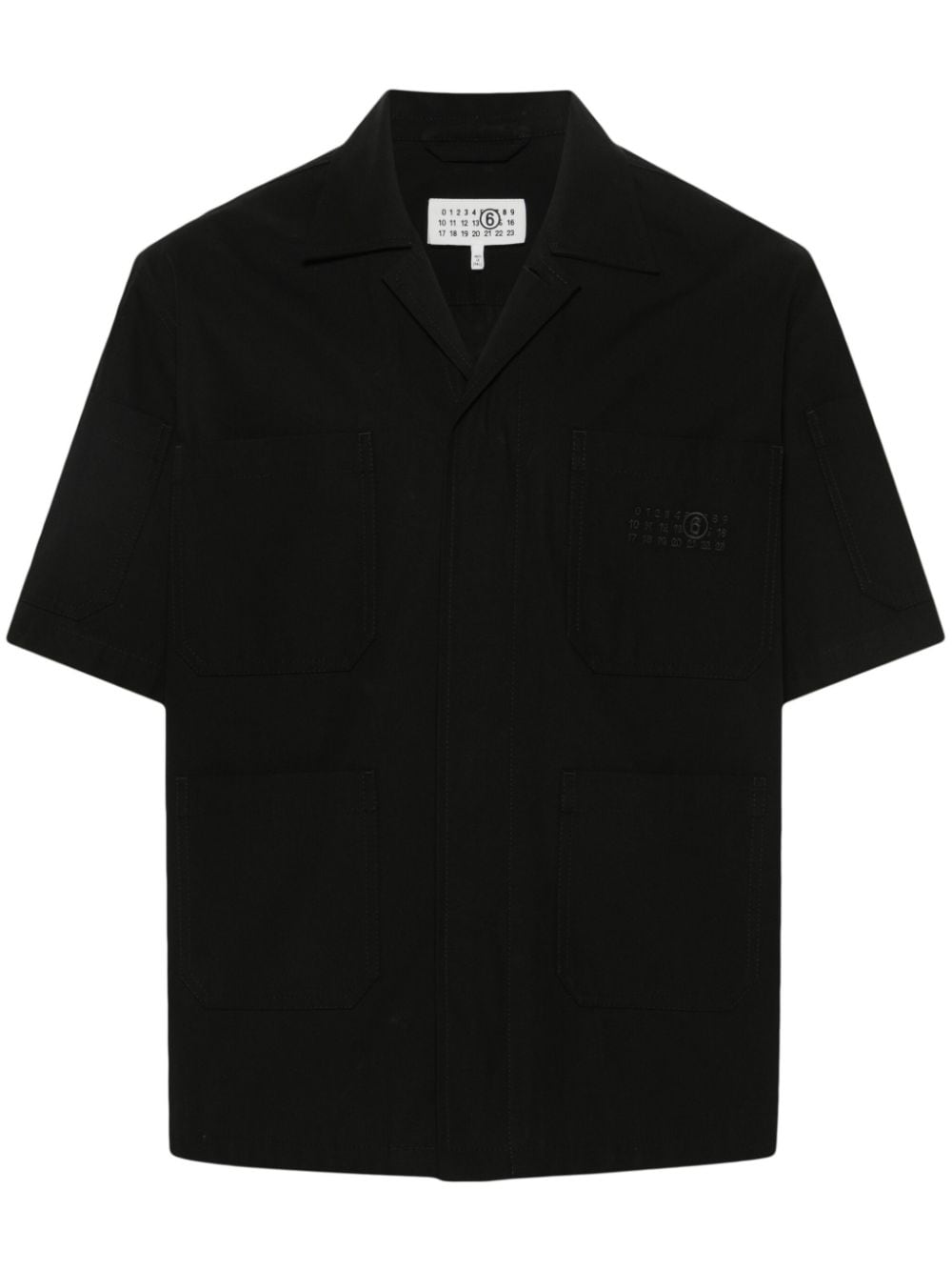 numbers-embroidered cotton shirt