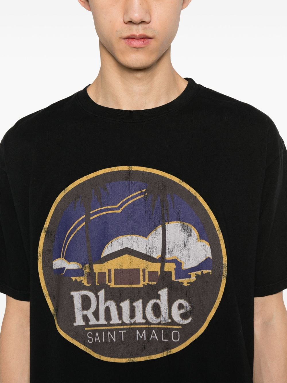 RHUDE T-shirt met logoprint Zwart