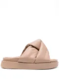 Inuikii Soft Crossed leather slides - Neutrals